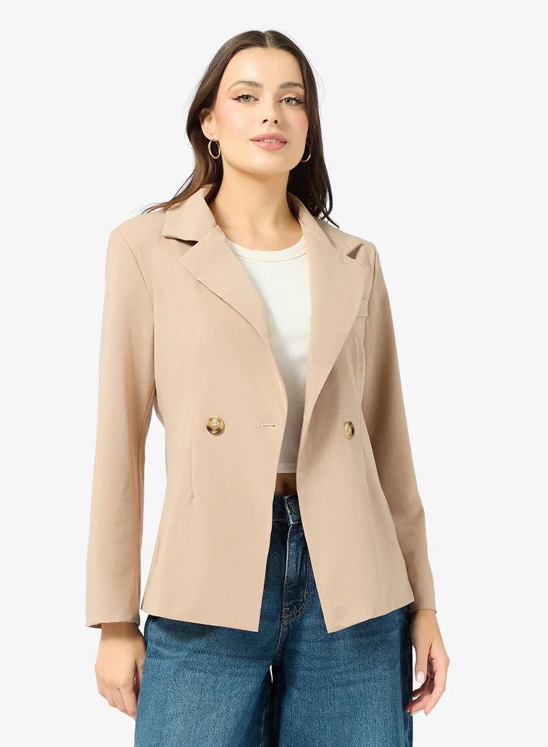 جينجر بليزر طويل بخصر محدد